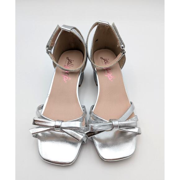 Jellypop Zendah Metallic Block Heel Sandal Kids' Girls Silver Size US12M - Picture 9 of 11
